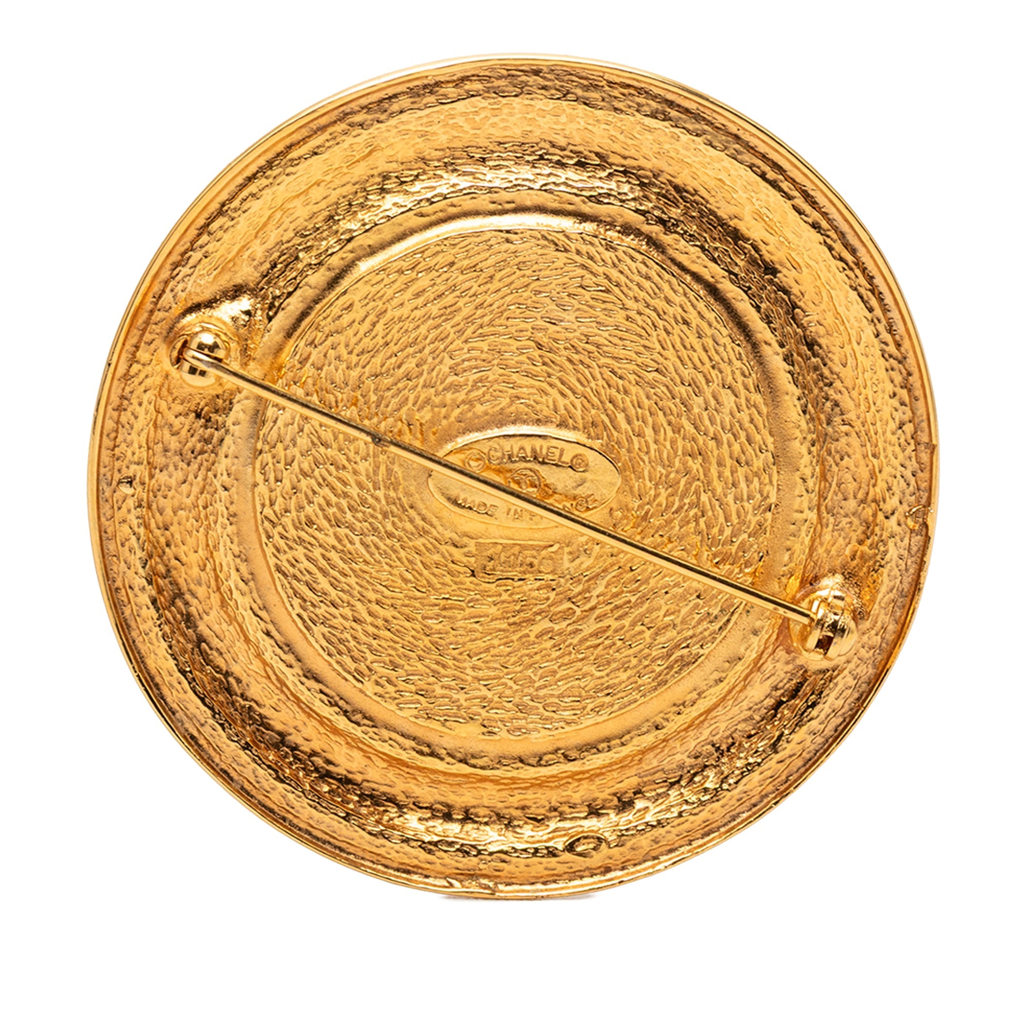 Gold Plated 31 Rue Cambon Medallion Brooch