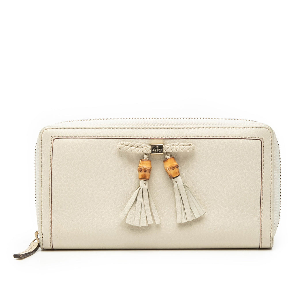 Leather Bamboo Tassel Continental Wallet