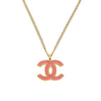 CC Gold Plated Enamel Pendant Necklace