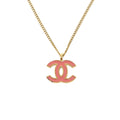 CC Gold Plated Enamel Pendant Necklace