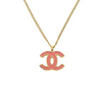 CC Gold Plated Enamel Pendant Necklace