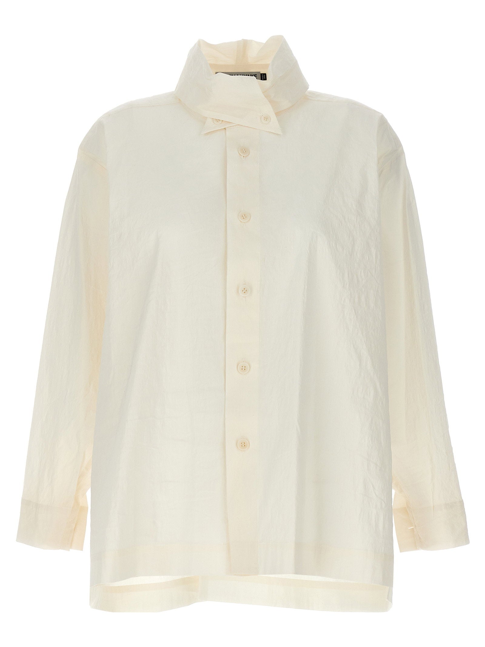 Issey Miyake Crinkled Washi Blend Shirt — Ivory