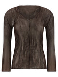 Issey Miyake Chiffon Twist 1 Blouse — Taupe