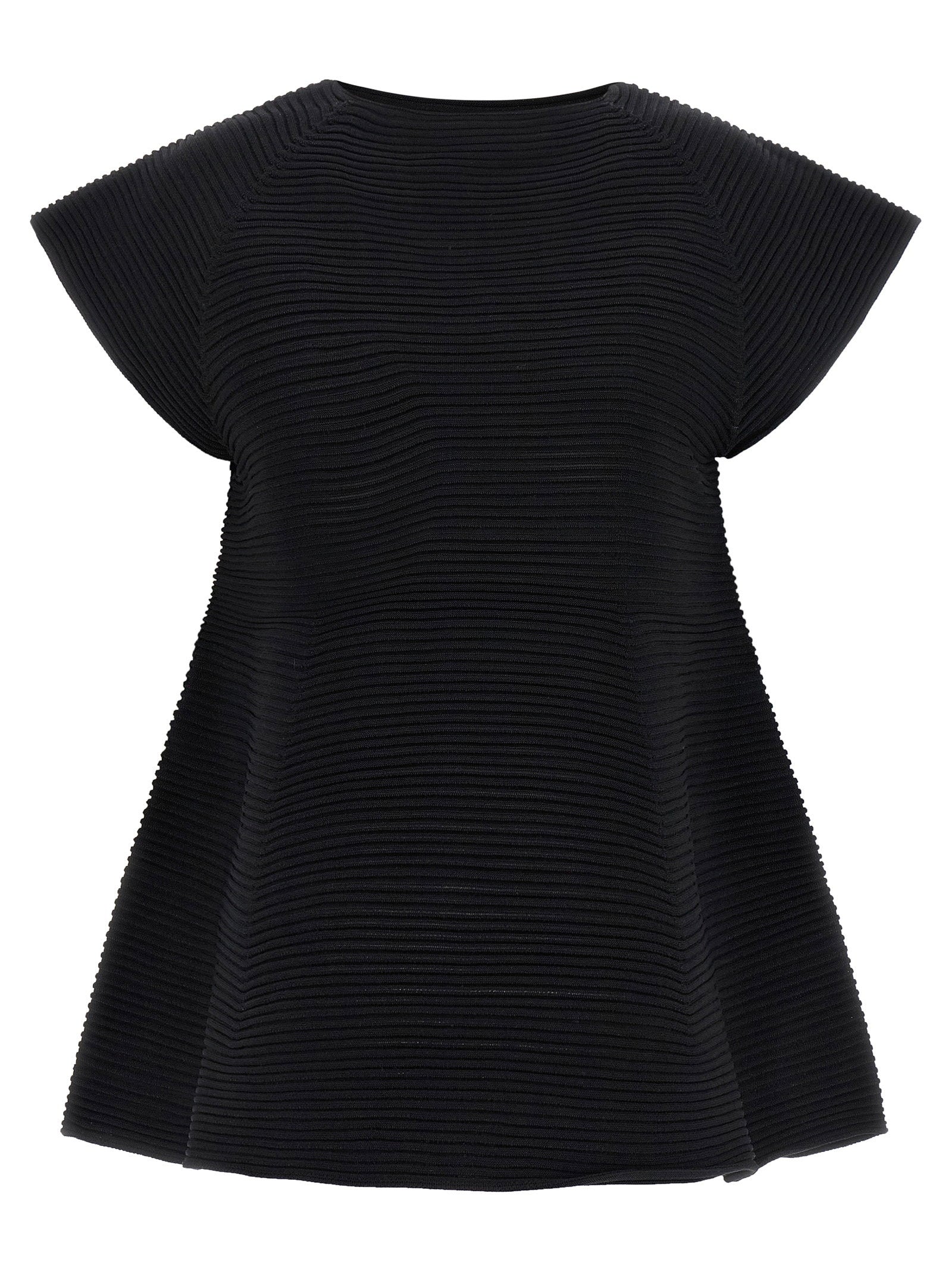 Issey Miyake Corrugated Knit Dress — Black