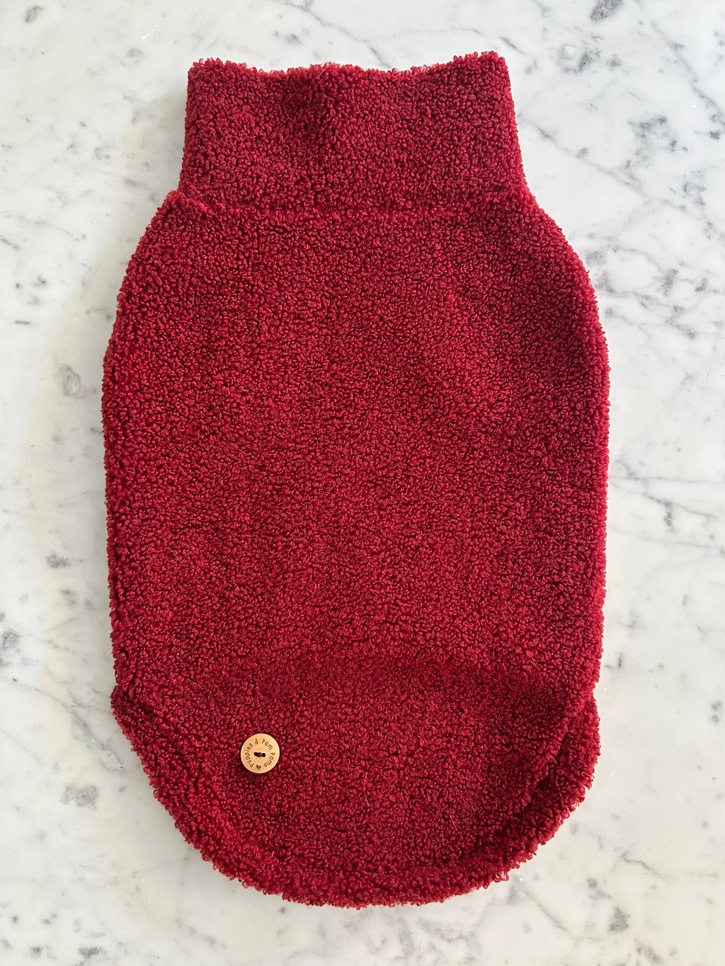 Handmade Dachshund Sweater - “Dark Red Teddy”