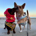 Handmade Crochet Dog Balaclava Hat - Hot Pink