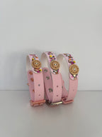 Bee Happy Dachshunds - Handmade Biothane Dog Collar - Powder Pink