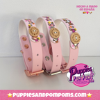 Bee Happy Dachshunds - Handmade Biothane Dog Collar - Powder Pink