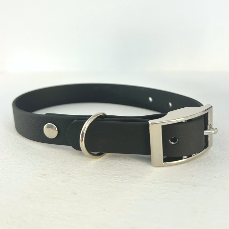 Handmade Biothane Dog Collar - Black - 20mm