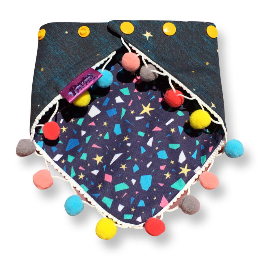 Pom Pom Dog Bandana - Terrazzo Stars - Snap On