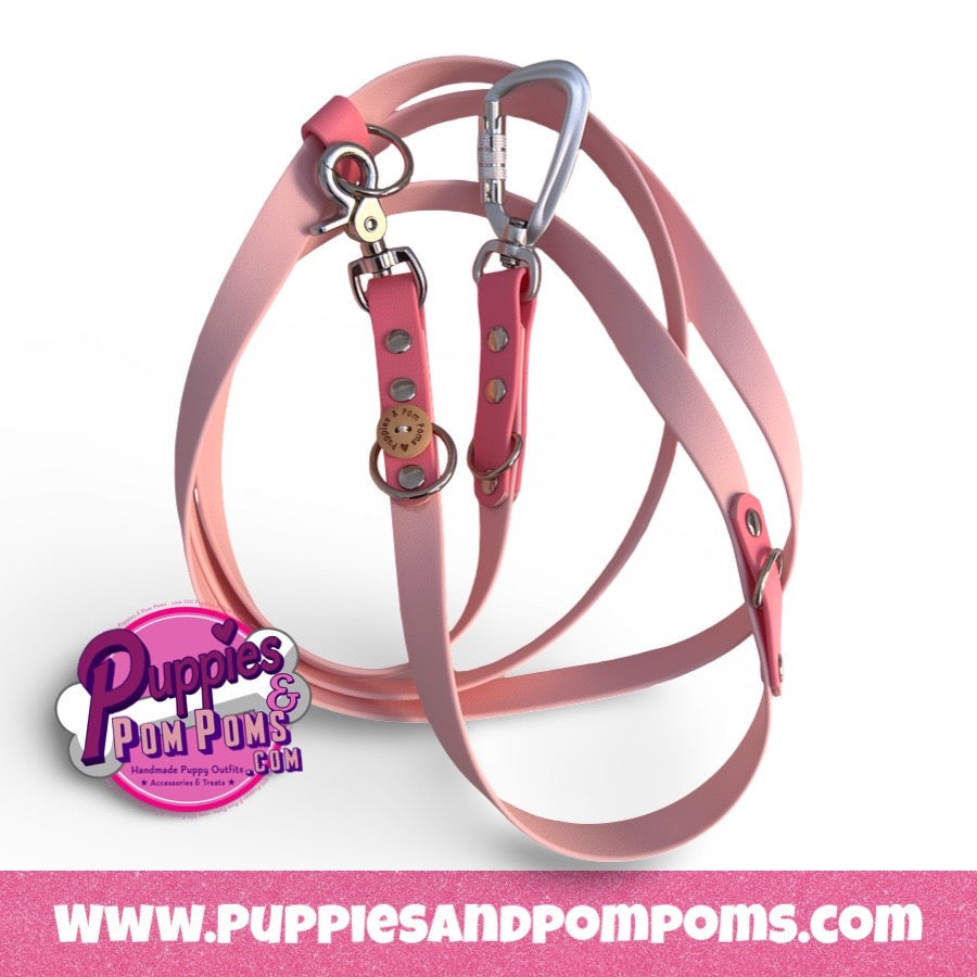 Hands Free Multi Dog Leash - Custom Colour - Vegan Leather / Waterproof Biothane - 2.5m
