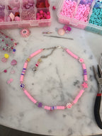 Little Duck Handmade Bead Dog Necklace - Pink