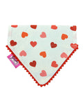 Valentines Love Hearts Handmade Dog Bandana