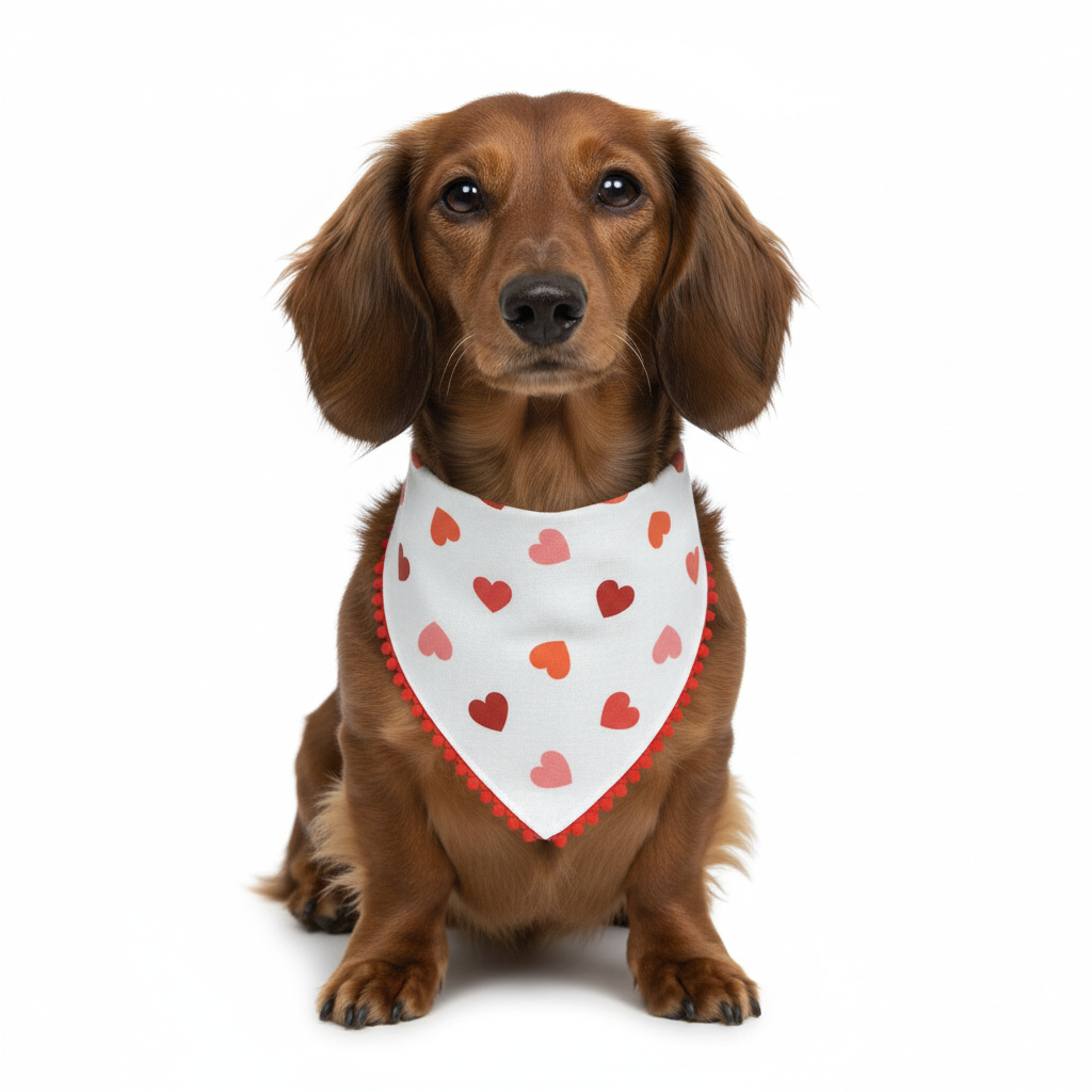 Valentines Love Hearts Handmade Dog Bandana