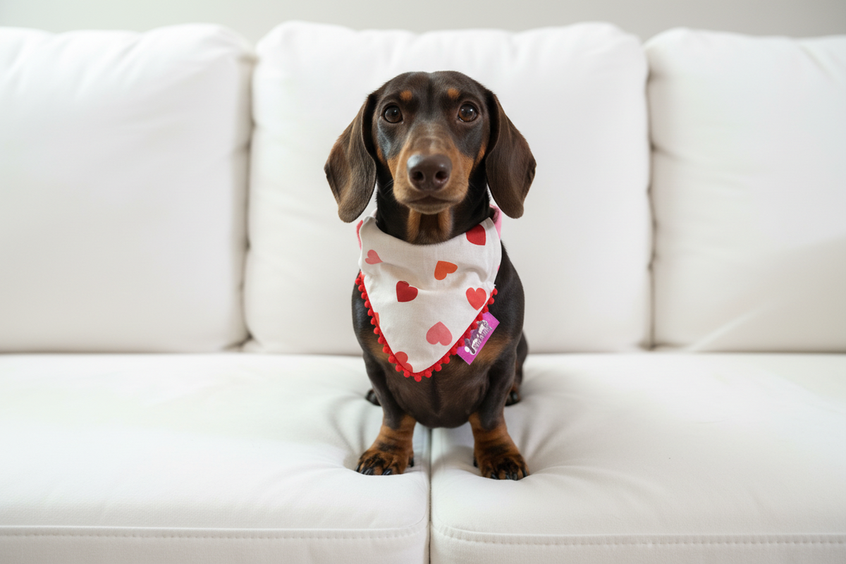 Valentines Love Hearts Handmade Dog Bandana