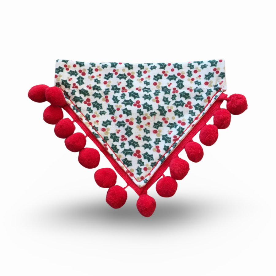 Holly and Berry Merry Christmas Bandana