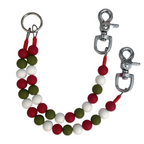 Handmade Christmas Bead Double Dog Splitter / Divider Leash