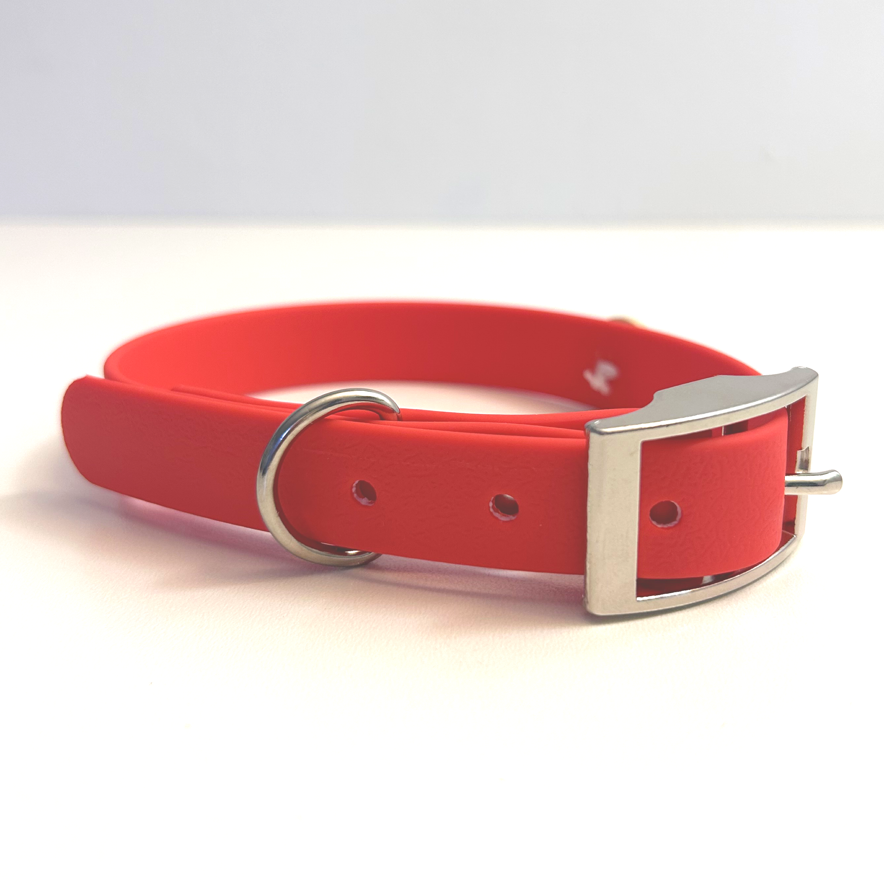 Red Handmade Vegan Leather Dog Collar