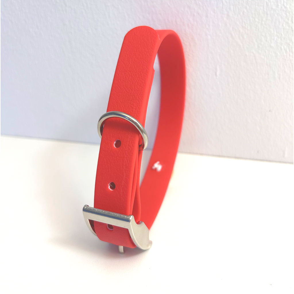 Red Handmade Vegan Leather Dog Collar