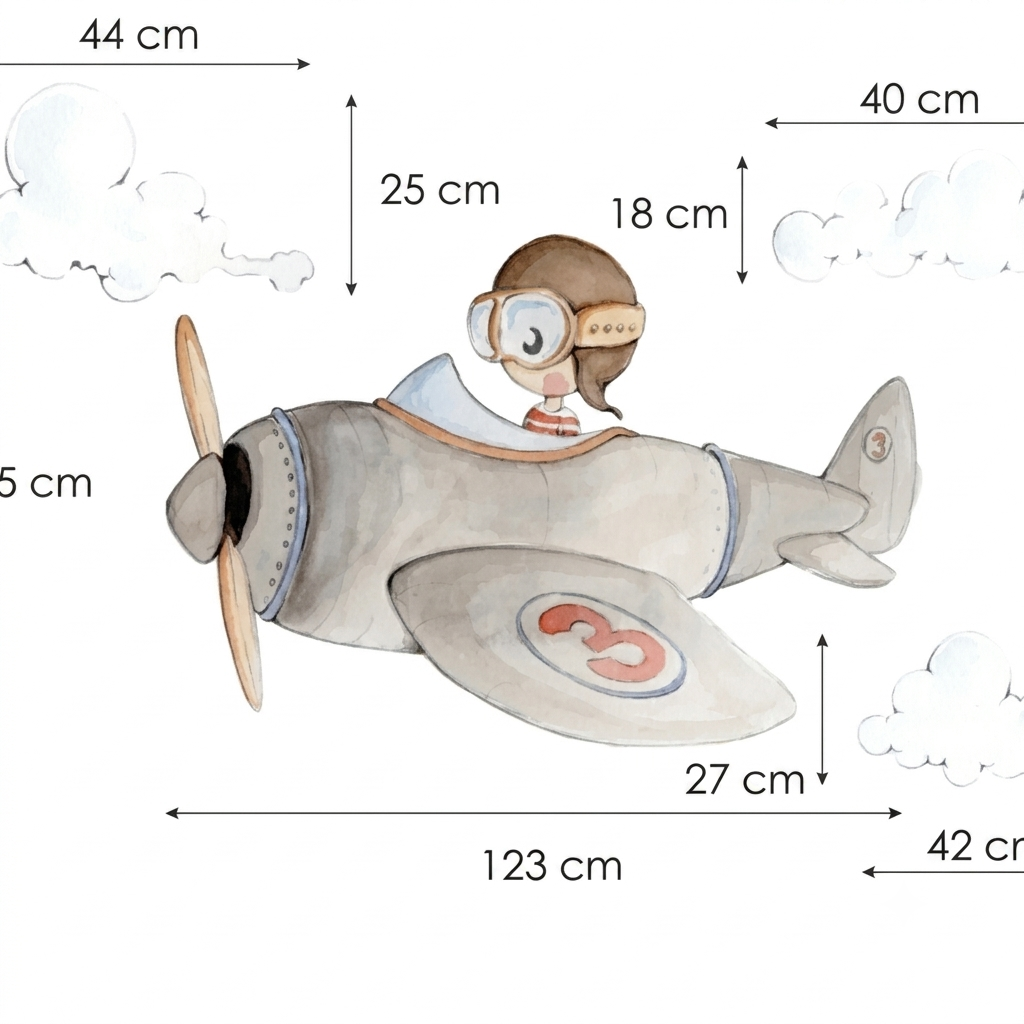 Vinyl Decal CUCO AVIATOR - Dreamy Decoration for Baby's Room