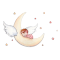 Vinilo Decorativo Infantil DURMIENDO EN LA LUNA - SUEÑOS DE CIGÜEÑA