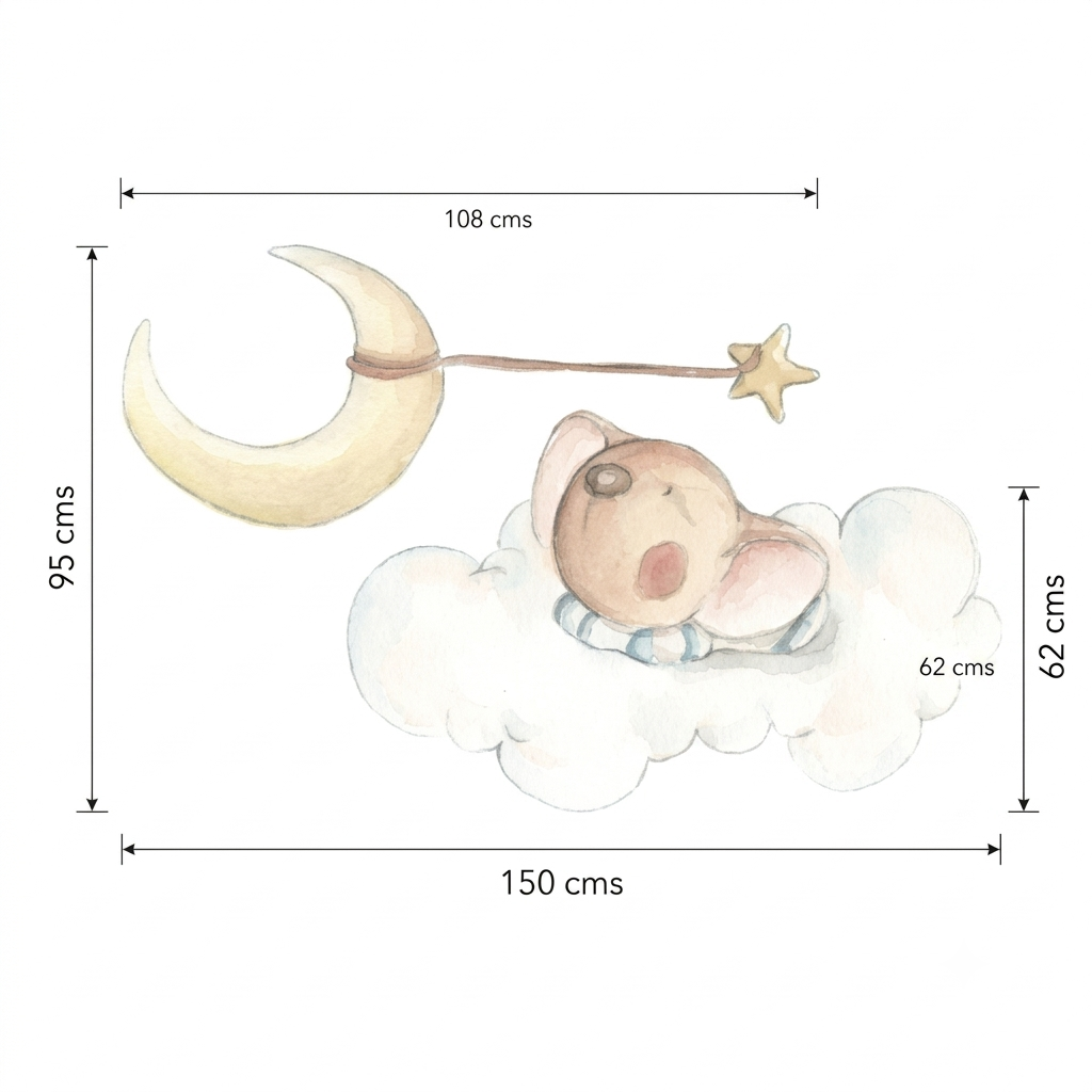 Vinilo Decorativo Infantil Sueños: Dulces Sueños Niño - Sueños de Cigüeña