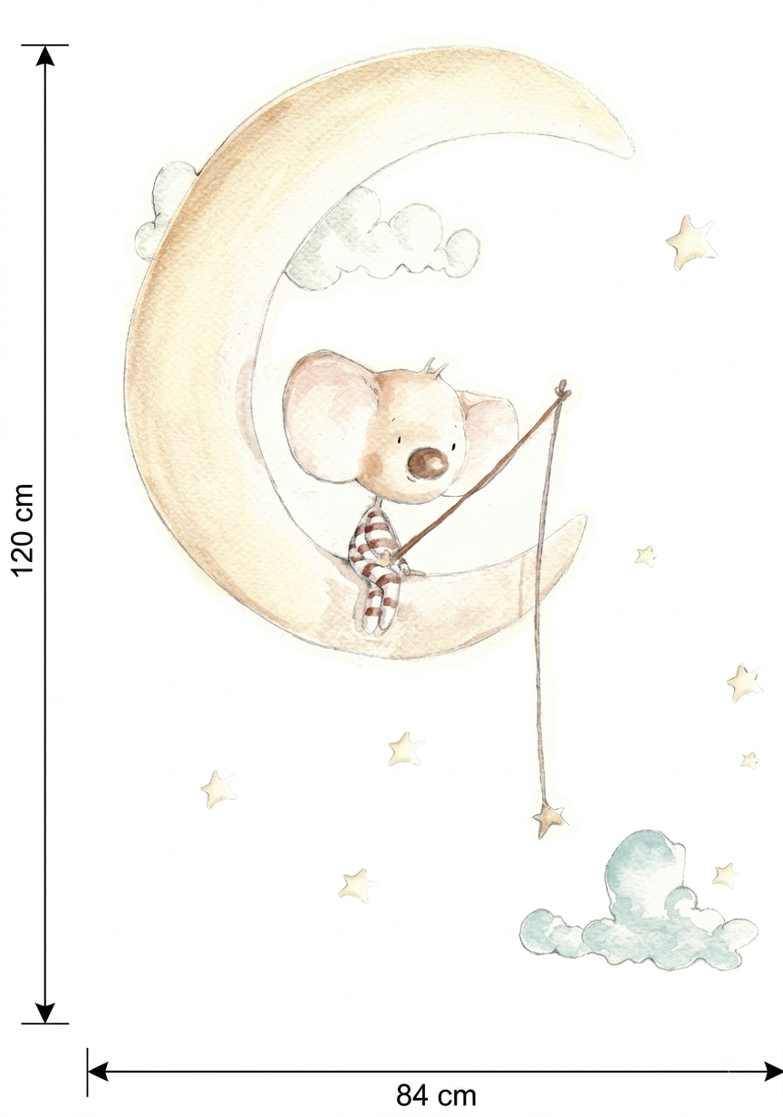 VINILO INFANTIL | OSITO PESCANDO ESTRELLAS