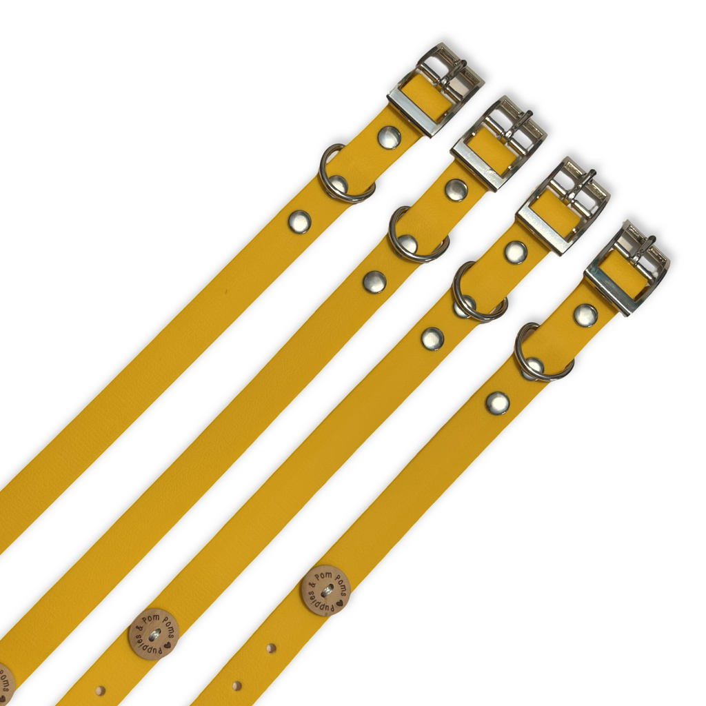 Handmade Biothane Dog Collar - Sunshine Yellow