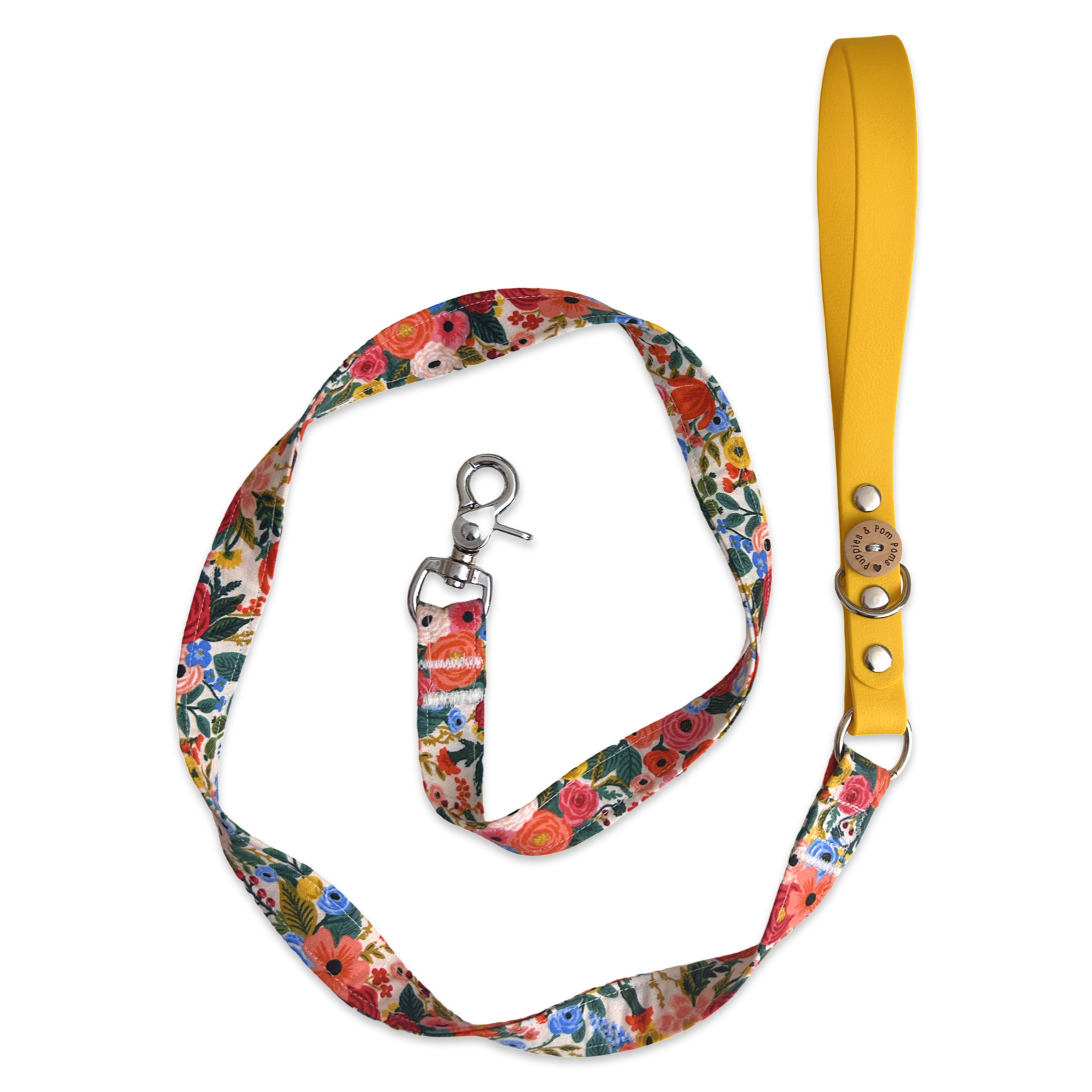 Handmade “Garden Party” Dog Leash - Sunshine Yellow