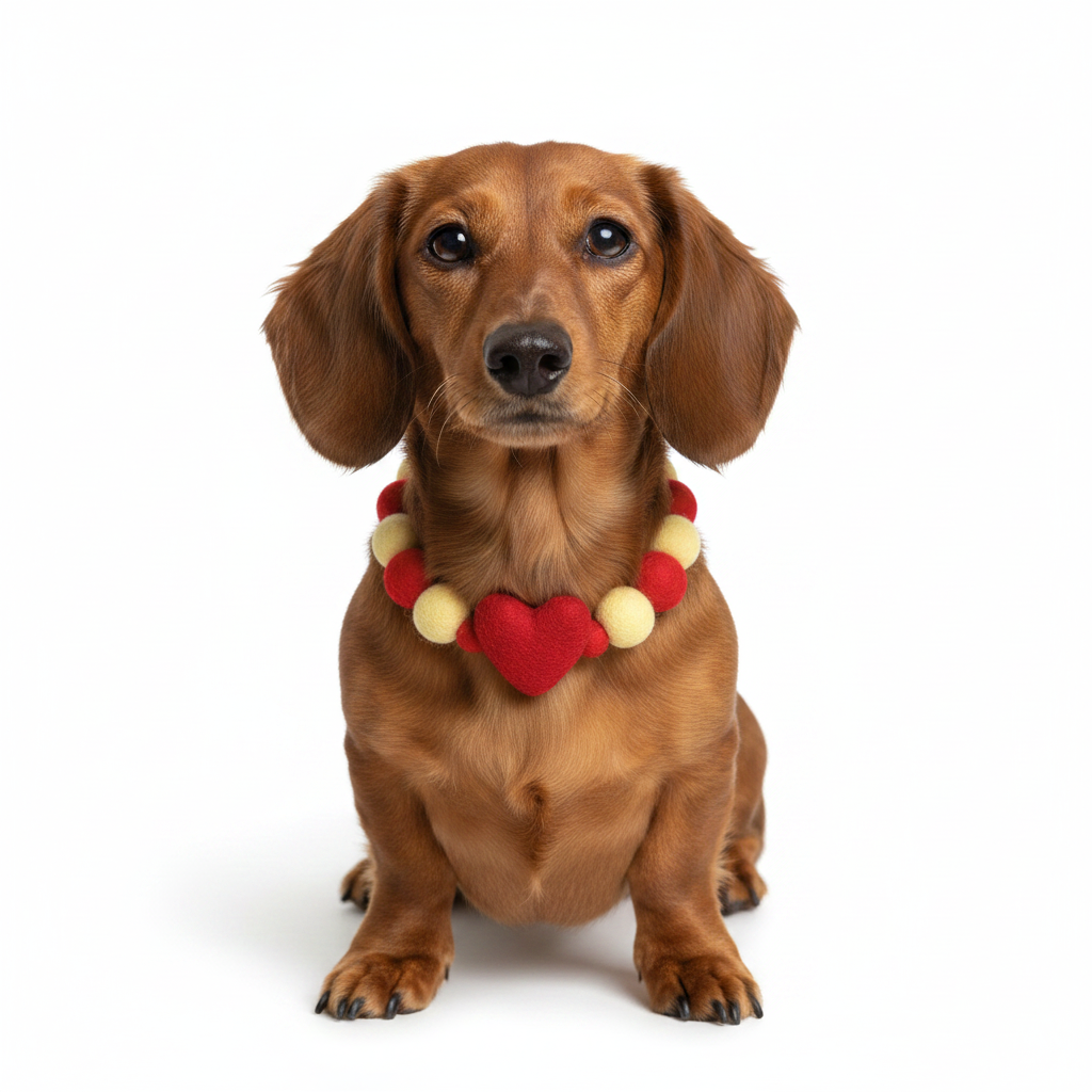 Collar de pompones personalizado para perros - España Love - Rojo
