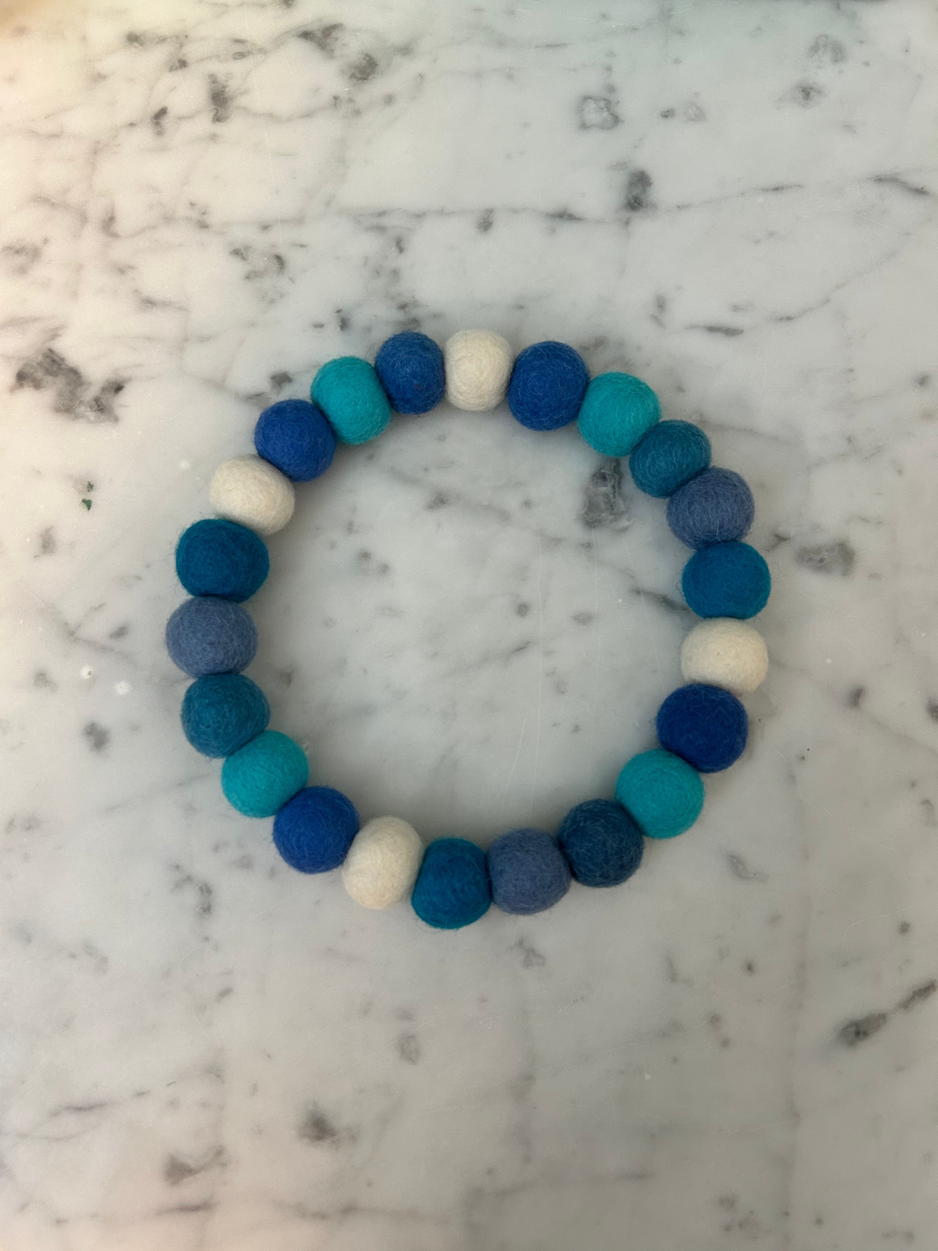 Collare personalizzato per cani con pon pon - Blu