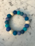 Collare personalizzato per cani con pon pon - Blu