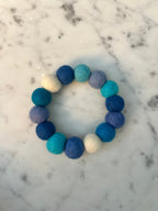 Collare personalizzato per cani con pon pon - Blu