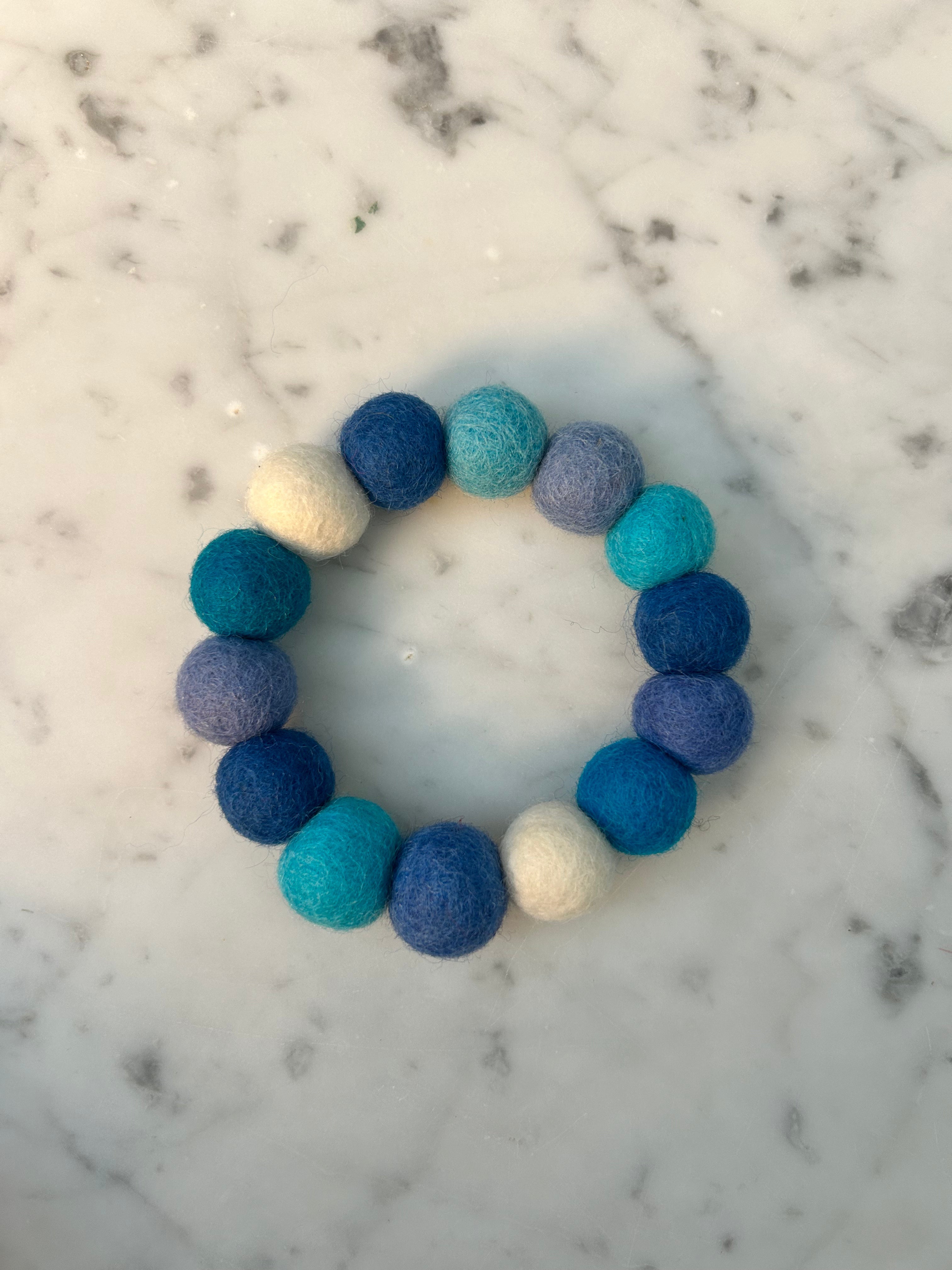 Collare personalizzato per cani con pon pon - Blu
