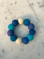 Collare personalizzato per cani con pon pon - Blu