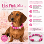 Hot Pink Mix - Personalised Pom Pom Dog Collar