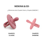 Chupete DIAMOND Nenina & Co Rosa y Rosa Pálido | Silicona Orgánica para Bebé +12 Meses