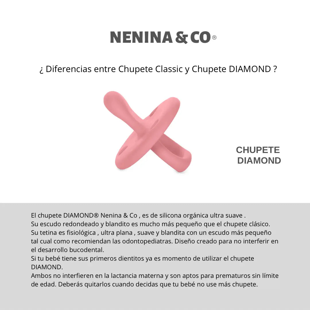 Chupete DIAMOND By Nenina & Co New Rojo, Lila y Amarillo