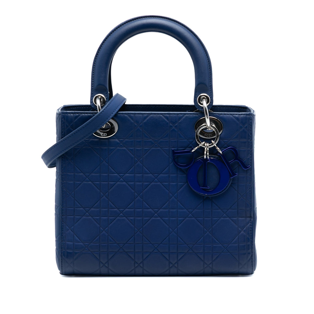 Medium Ultra Matte Calfskin Cannage Embossed Lady Dior