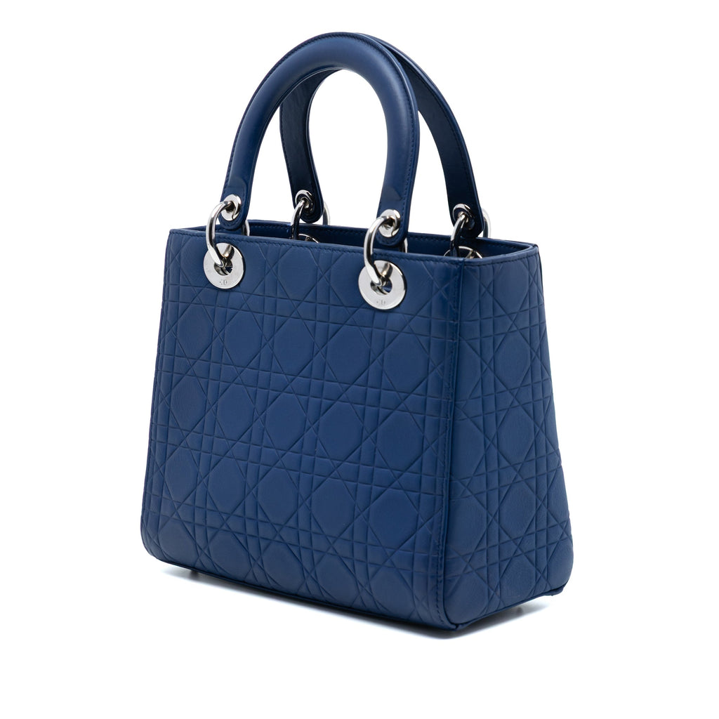 Medium Ultra Matte Calfskin Cannage Embossed Lady Dior