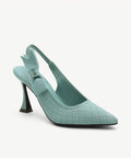 EverLush Bowknot Pointed Toe Heeled Slingback - Aqua Smoke / US 5 | EU 35 | UK 3