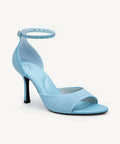 Minimalist Ankle Strap Heeled Sandal - Stud Blue / US 7 | EU 37.5 | UK 5