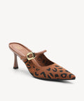 GraceLithe Pointed Toe Heeled Mule - Brown Leopard / US 9 | EU 40 | UK 7