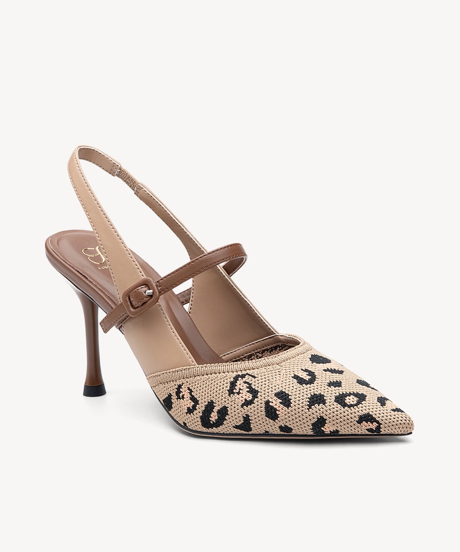 StrikeStep Elegant Stiletto Heeled Slingback - Leopard / US 11 | EU 42.5 | UK 9