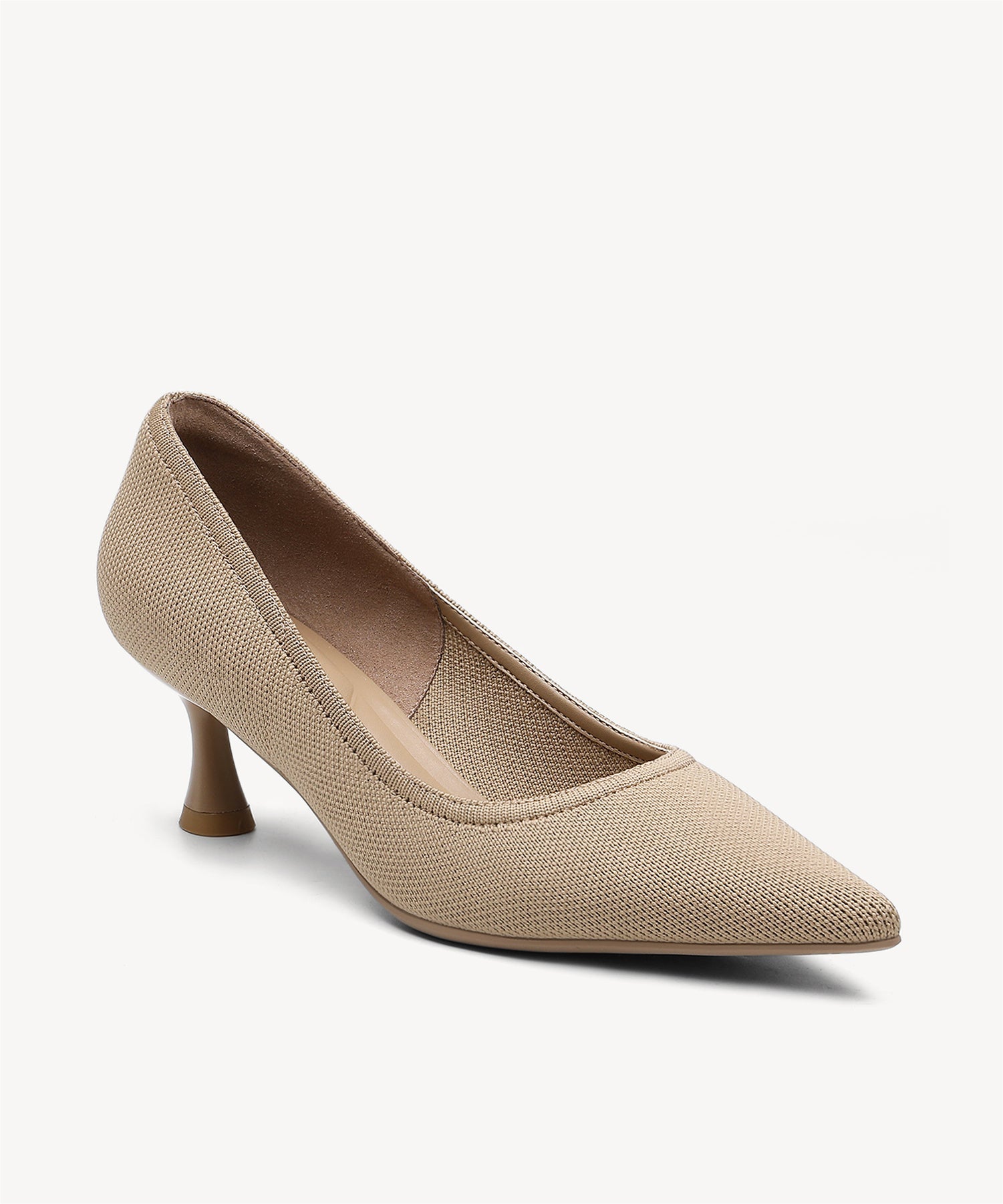 EternalPace Minimalist Stiletto Heeled Pump - Low Heeled - Apricot / US 10 | EU 41.5 | UK 8