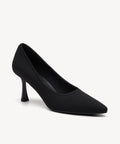 EternalPace Minimalist Stiletto Heeled Pump - 2X Wide - Black / US 7.5 | EU 38 | UK 5.5