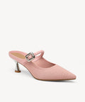 Gracelithe Pointed Toe Low Heeled Mule - Pink / Regular (A-C) / US 6 | EU 36.5 | UK 4