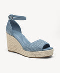 Commute Espadrilles Round Toe Wedge Sandal - Muted Blue / US 10 | EU 41.5 | UK 8