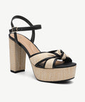 Elegance Raffia Platform Sandal - Apricot / US 6.5 | EU 37 | UK 4.5