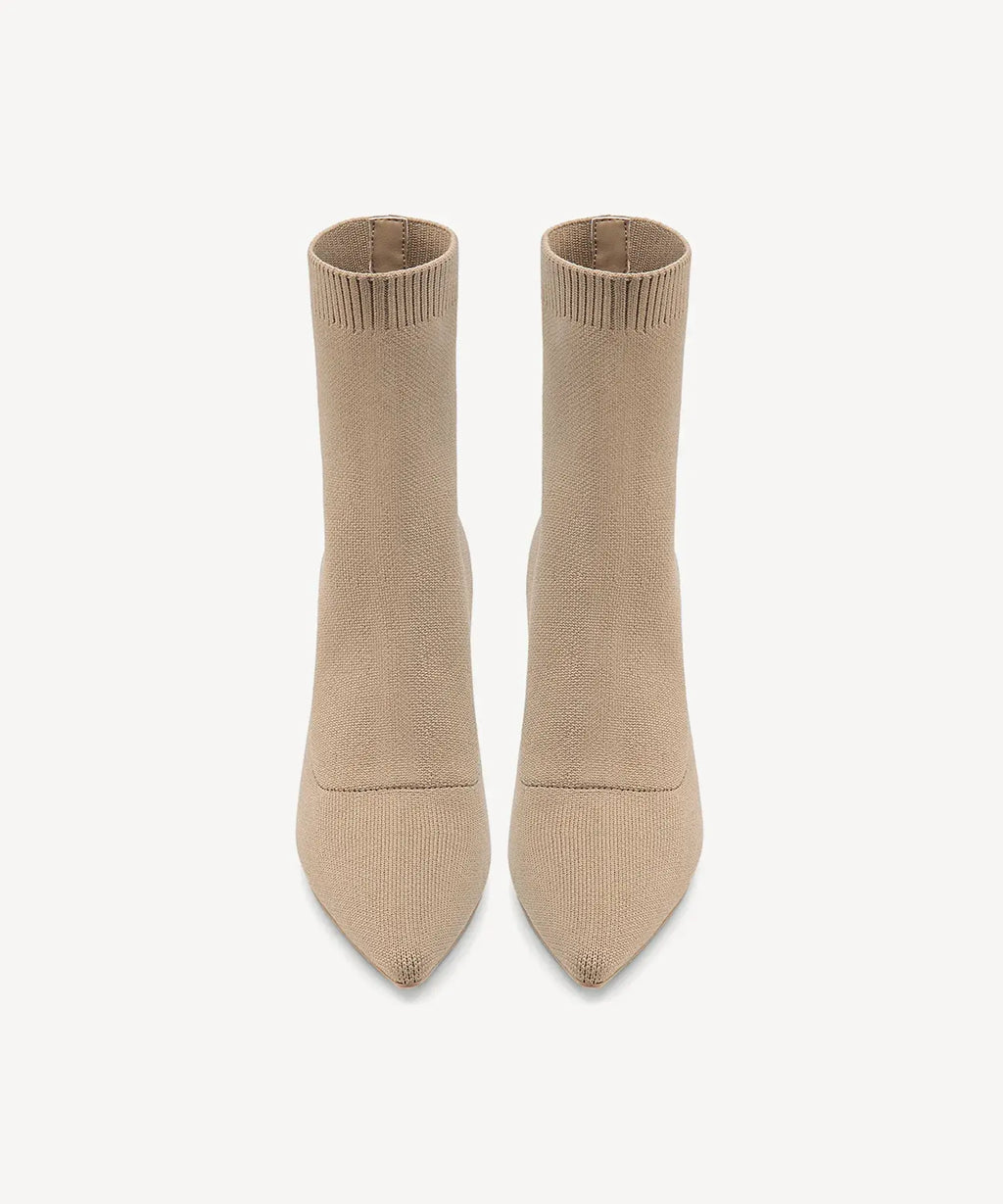 CloudMile Minimalist Pointed Toe Sock Ankle Boot